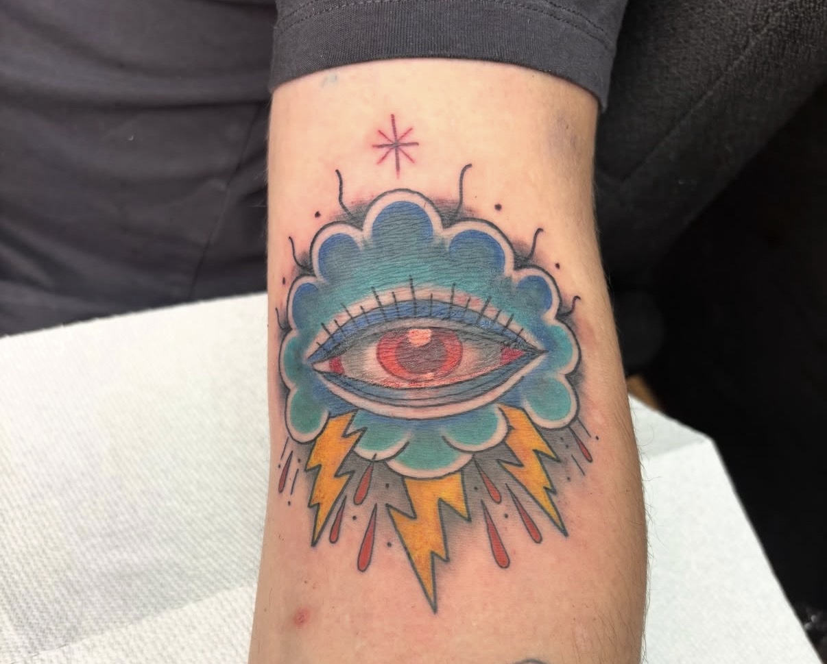 Colour eye tattoo